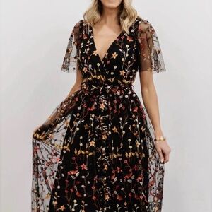 Baltic Born Marseille Embossed Maxi Dress, Multi Floral, Size Medium